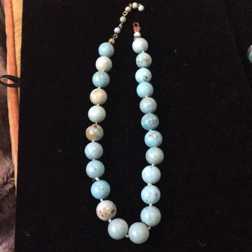 Rare Sleeping Beauty turquoise beaded necklace